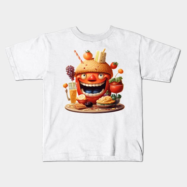 Eat Happy Not Healthy Kids T-Shirt by Acid_rain